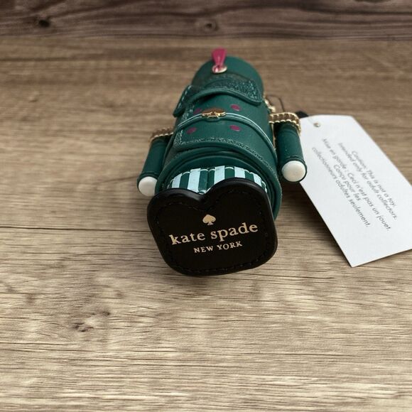 Kate Spade Nutcracker Keychain Green Bag Charm Christmas Holiday Stocking Stuffe - Picture 9 of 11